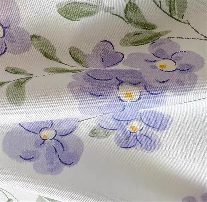 Floral Duvet Cover Queen Size Purple Lavender Heart Bedding Set 3Pcs Spring Romantic Aesthetic Garden Flower Love Pattern Cooling Comforter Cover with Zipper Closure and 2 Pillowcases