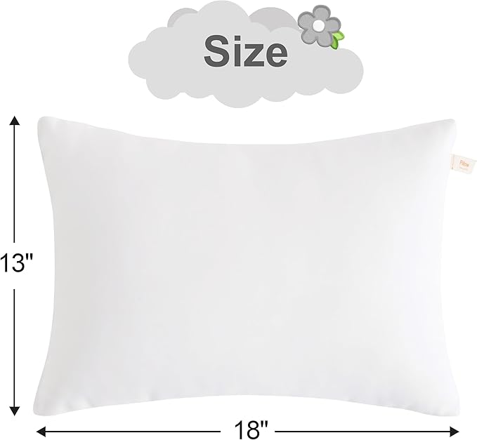 BEDSUM 2 Pack Pillows, 13"x18" Microfiber Pillow for Travel, Pets, Soft and Machine Washable Small Pillows for Neck, Wrist, and Knee Comfort, White