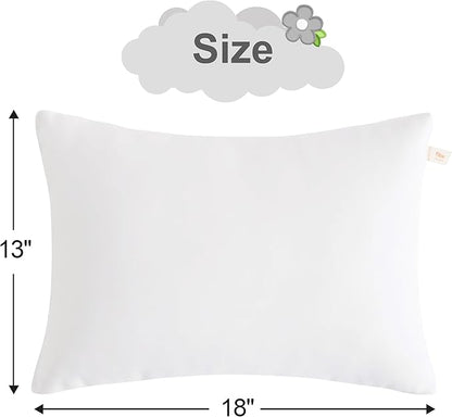 BEDSUM 2 Pack Pillows, 13"x18" Microfiber Pillow for Travel, Pets, Soft and Machine Washable Small Pillows for Neck, Wrist, and Knee Comfort, White