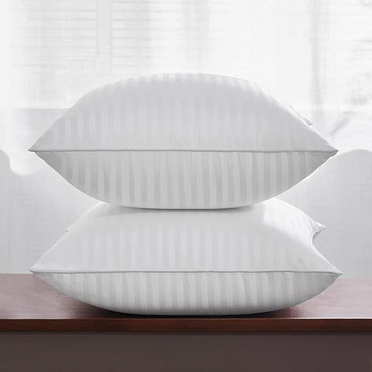 Oubonun 22 x 22 Throw Pillow Inserts, Firm and Fluffy Decorative Square Pillows for Couch Bed Sofa with Soft Cotton Cover White Cushion with Down Alternative Pack of 2