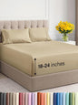 Extra Deep Twin Sheet Set - 4 Piece Breathable and Cooling Sheets - Hotel Luxury Bed Sheets Set - Easy & Secure Fit - Soft, Wrinkle Free and Comfy Sheets Set - Beige Sheet Set with Extra Deep Pockets