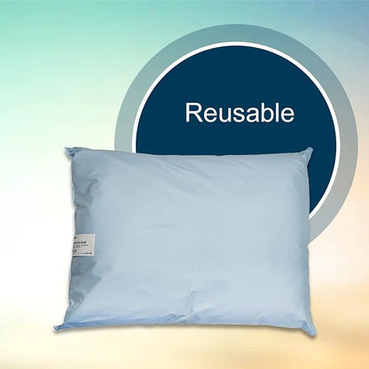 McKesson Medical Pillow [12 Count] Reusable Hospital Bed Pillows, Vinyl Cover, Fluid Moisture and Stain-Resistant, Blue, 20 in x 26 in