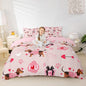 Cute Dachshund Duvet Cover Set Queen Size,Valentine's Day Bedding Sets 3Pcs for Kids Girls Boys Adult Room Decor,Pink Love Heart Print Comforter Cover Romantic Dog Paw Quilt Cover,2 Pillowcases