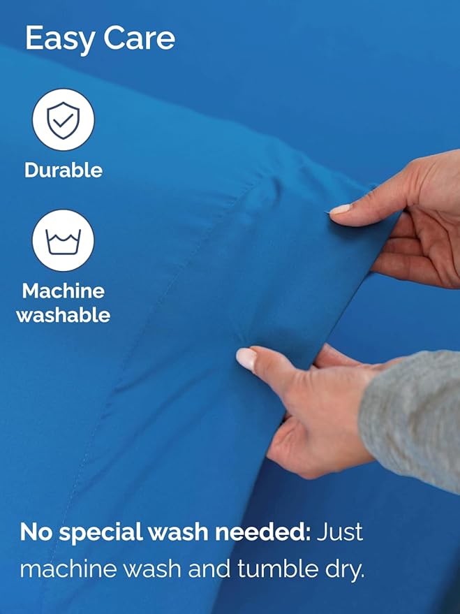 Extra Deep Queen Sheet Set - 6 Piece Breathable & Cooling Sheets - Hotel Luxury Bed Sheets Set - Easy & Secure Fit - Soft, Wrinkle Free & Comfy Sheets Set - Royal Blue Sheet Set w/Extra Deep Pockets