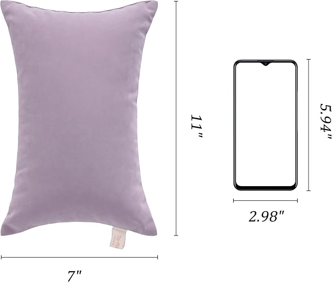 BEDSUM 2 Pack Tiny Pillows, 11"x7" Microfiber Mini Pillow for Toddler, Travel, Pets, Soft and Machine Washable Small Pillows for Neck, Wrist, and Knee Comfort, Lavender