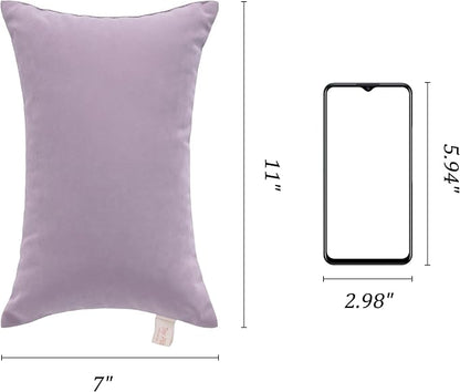 BEDSUM 2 Pack Tiny Pillows, 11"x7" Microfiber Mini Pillow for Toddler, Travel, Pets, Soft and Machine Washable Small Pillows for Neck, Wrist, and Knee Comfort, Lavender