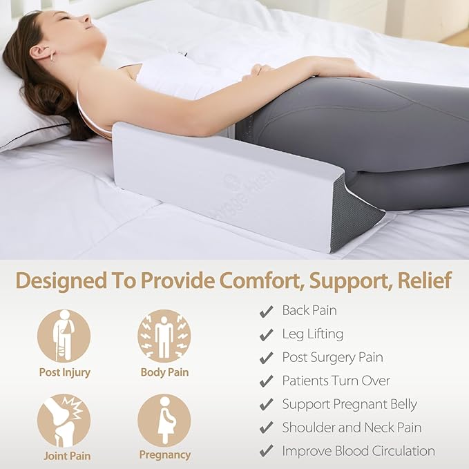 Side Wedge Pillow for Sleeping, Side Sleeper Body Back Positioners for Back Pain, Preventing Bedsores, After Surgery, Pregnancy Support, Ankle Support, Bed Wedge Pillow for Side Sleepers