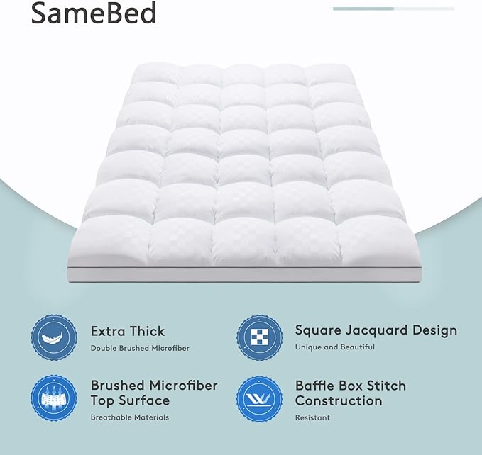 Mattress Topper King,Extra Thick Mattress Pad Cover for Back Pain,Cooling Mattress Protector with 8-21 Inch Deep Pocket,Overfilled Down Alternative Filling