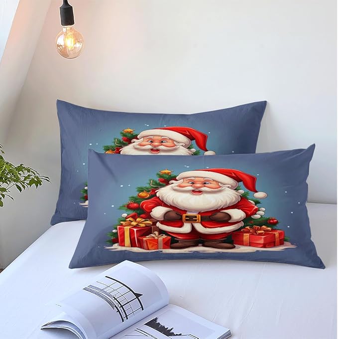 Christmas Duvet Cover Bedding Sets King Size for Kids Girls Teens, Christmas Petal Country Bedding Décor, 1 Duvet Cover and 2 Pillow Shams - 80x90 inches