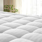 Premium Cal King Mattress Topper, Soft Cotton Quilted Pillow Top with 8-22" Unique Design Deep Pocket (72 x 84 Inches, White)