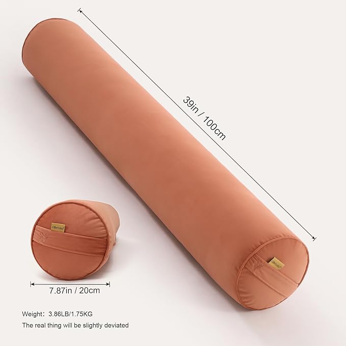 Cuddle Pillow – Body Pillow for Adults, Long Bolster Pillow for Bed, Soft & Supportive for Restful Sleep,39 x 7.87 Inches,Amber Orange