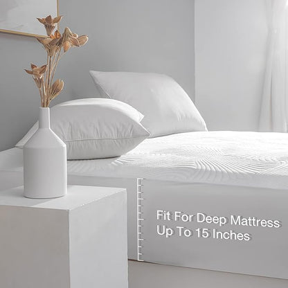 Queen Size Electric Heated Mattress Pad - Bed Warmer with Memory & Preheat Functions, 12 Heat Settings Dual Control for 1-12 Hours Auto Off, Lighted Button