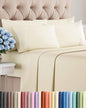 Cal King Sheets Set 6 Piece - Includes 4 Pillowcases - Bed Sheets Cal King Size - Soft Hotel Luxury Bedding - Cooling, Comfy & Breathable - 1 Flat, 1 Fitted & 4 Pillowcases w/ Deep Pockets - Off White