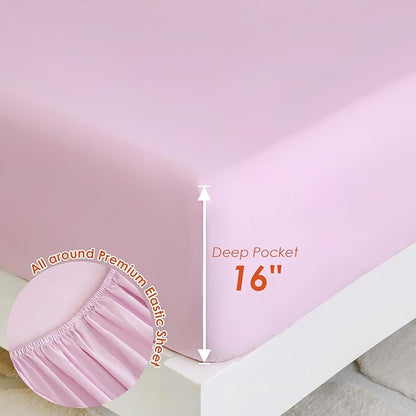 Twin Comforter Set for Kids, Boys, Girls, 4 Pieces Bed-in-a-Bag Bedding Set, All Season Ultra Soft Sheets Set with Comforter, Cute Rabbit