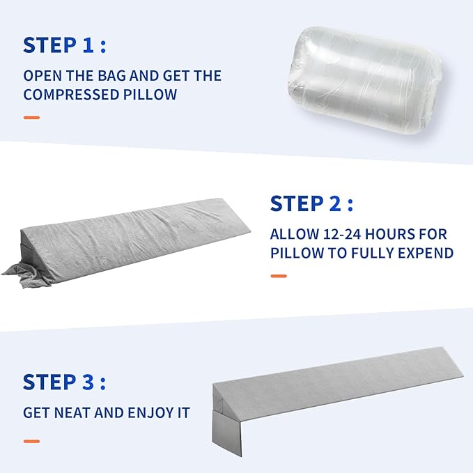 Bed Wedge Pillow for Headboard Gap Filler(40"x6"x10") Twin Size Mattress Gap Filler(0-8") Bed Wedge Between for Your Headboards and Mattress