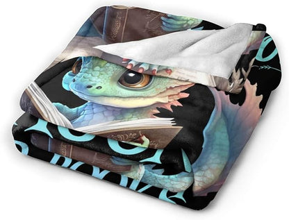 Dragon Blanket for Women Men, Cute Dragon Themed Design Printed Throw Blankets for Teens Adults Lap, Chair Sofa, Warm Soft Cozy Blanket, 50"x 60"