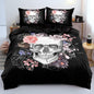 Classic Skull and Roses Duvet Cover Set Twin Size Gothic Skull Bedding Set Skeleton Bones Comforter Cover for Kids Adults Women Room Decor