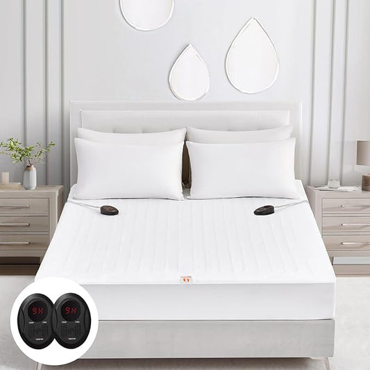 Bwarm Electric Heated Mattress Pad King Size, 78" x 80", Bed Warmer, 9 Heat Settings, 1-12 Hours Auto Off, Deep Pocket, Fast Heating, Machine Washable, Soft and Cozy