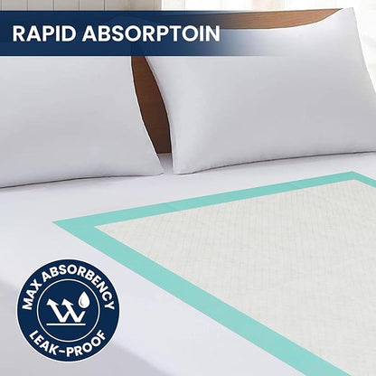 50 Pack Incontinence Bed Pads Disposable for Adults 125 Gram - 3XL 36" x 36" Super Absorbent Waterproof Bed Liner, Pee Pads for Adults - Chucks Pads