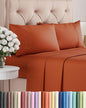 Twin 4 Piece Sheet Set - Comfy Breathable & Cooling - Ultra-Soft Hotel Luxury Bedding Set with 8-16 Inch Deep Pockets - 1 Flat & 1 Fitted Sheet & 2 Pillowcases - Wrinkle Free & Easy Care - Terracotta