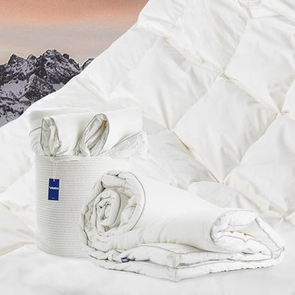 Vesta 95% Hungarian Goose Down Heavy Comforter, 750 Fill Power Winter Duvet Insert, Premium 95/5 Ratio, Baffle Box Design (Full/Queen)