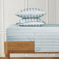 URBANHUT 1000 Thread Count Damask Striped King Sheet Set Egyptian Cotton, Long Staple Soft & Breathable, 4 Pc Bed Sheet Sets, Luxury Hotel Sateen Sheets Fits 16" Deep Pocket - Light Blue