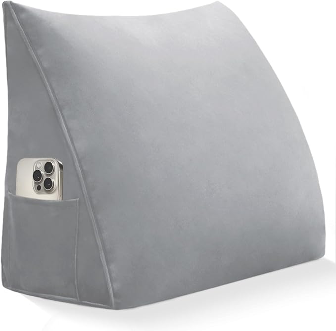 Wedge Pillow Headboard Reading Pillow Triangular Backrest Support Pillow for Sitting in Bed Positioning Support Pillow for Sofa Daybed Removable Cover