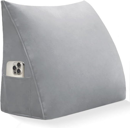 Wedge Pillow Headboard Reading Pillow Triangular Backrest Support Pillow for Sitting in Bed Positioning Support Pillow for Sofa Daybed Removable Cover