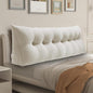 WOWMAX Headboard Wedge Pillow King Triangular Headboard Pillow Bed Wedge Pillow for Headboard Wedge Pillow Headboard for Daybed Large Bolster Pillow for Bed, 85% Linen 15% Cotton Blend, Pure White