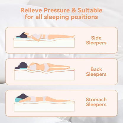 Topllen Queen Mattress Topper for Back Pain Relief, Extra Thick Pillow Top Plush Mattress Pad with Deep Pocket, Soft Pillowtop Queen Size Bed Toppers Filled Fluffy Down Alternative, White