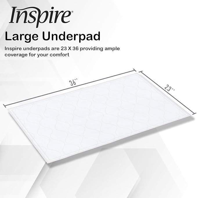 Inspire Washable and Reusable Incontinence Chair or Bed Pads | 3 Pack Waterproof Mattress Pad Chucks Pads | Reusable Bed Pads Washable Waterproof Chux Pads | Pee Pads for Adults Use As Pet Pad