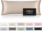 Silk Body Pillow Cases, Mulberry Silk Body Pillow Cover with Zipper, Smooth, Anti Acne, Cooling Sleep Both Sides Natural Silk Satin 20x54 Body Pillowcase, Gifts for Women Men, Champagne