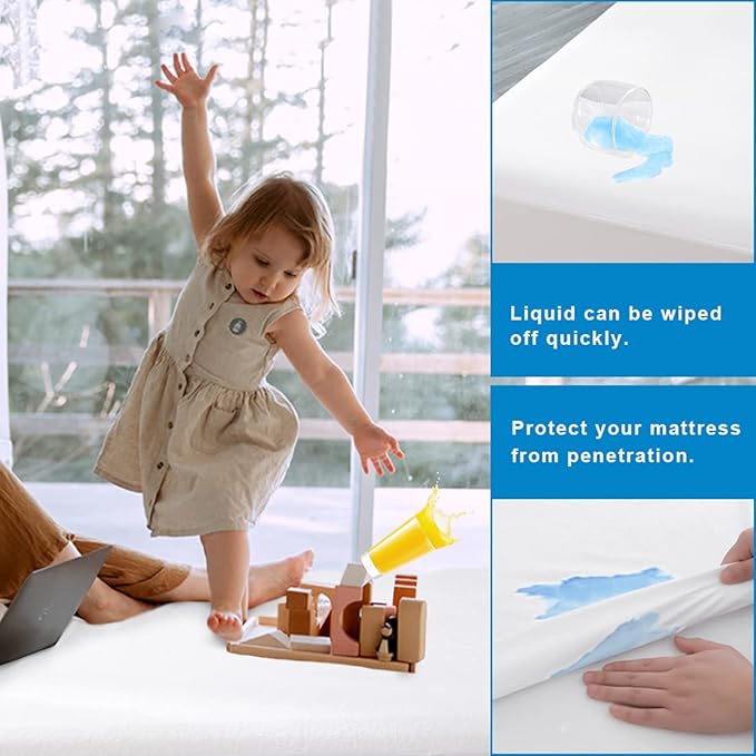 2 Pack Mattress Protector Twin Size 100% Waterproof Fitted Mattress Cover, Breathable Noiseless & Machine Washable Bed Cover Deep Pocket from 5" to 21", Bed Protector for Pets Kids Adults - Vinyl Free