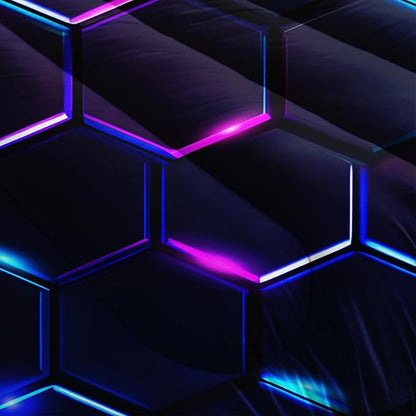 Hexagon Geometric Comforter Honeycomb Bedding Sets,Gradient Neon Gamer Comforter Sets for Boys Kids Teens Room Decor,King Size Bedding Comforter Sets with 2 Pillowcases.