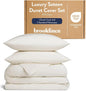 Brooklinen Luxury Sateen Duvet Cover Set - 100% Cotton, Full/Queen Size in Cream - Includes 1 Duvet Cover and 2 Standard Pillowcases - Best Full/Queen Duvet Covers