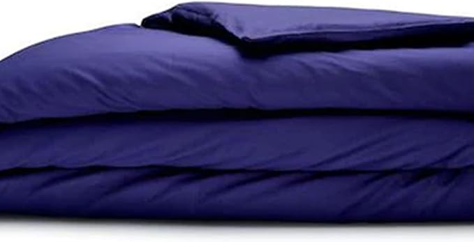 Sleepgram Supima Machine Washable 400 Thread Count Cotton Silver Ion Infused Luxury Zippered Duvet Cover with Travel Bag, Twin, Violet