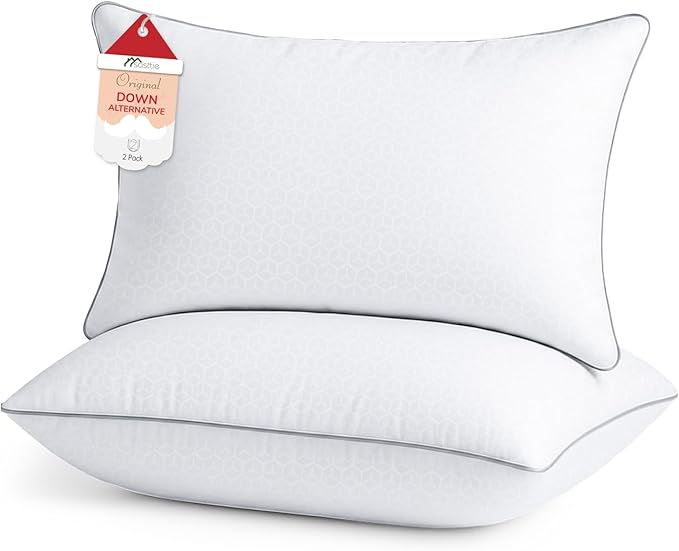Sasttie King Size Pillows Set of 2, Bed Pillows for Side, Back, and Stomach Sleepers - Oeko-Tex Certified Supportive Down Alternative Plump Filling - Hotel Quality and Machine Washable, 2 Pack