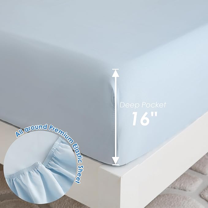 Toddler Comforter Set for Kids, Boys, Girls, 4 Pieces Bed-in-a-Bag Bedding Set, All Season Ultra Soft Sheets Set with Comforter, Penguin Skiing
