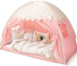 Sherilyn Twin Bed Canopy Tent Toddler, Kids Bed Canopy Indoor on Bed Privacy Space Playhouse Sleeping Blackout Twin Size Tents Bunk Bed Tent for Girl Birthday House Gift, Pink Polka Dot