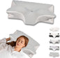 Cervical Pillow for Neck Pain Relief, Ergonomic Contour Orthopedic Pillow for Sleeping Shoulder Pain & Support, Cozy Memory Foam Neck Pillow with Pillowcase for Side Back Stomach Sleeper(Light Grey)