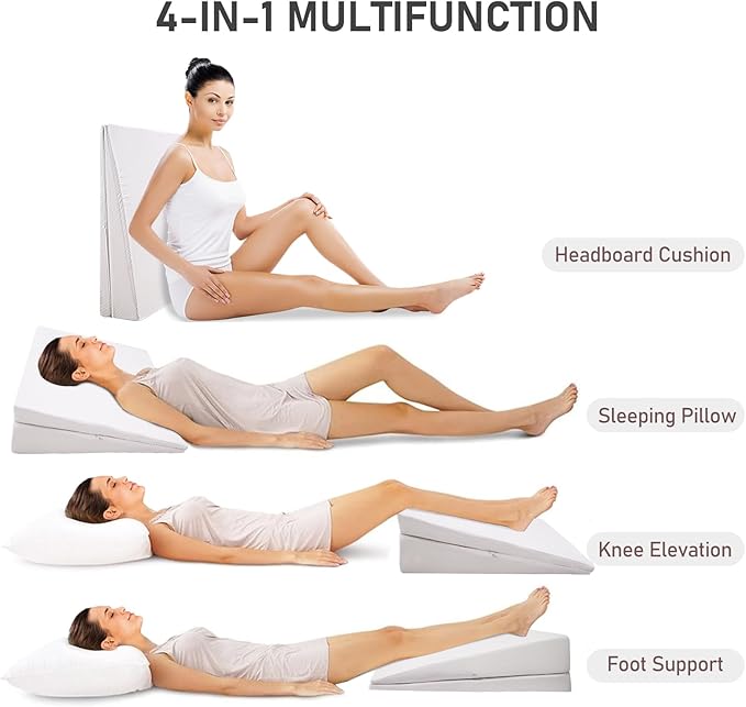 SUNYRISY Adjustable Wide Size Bed Wedge Pillow, Wedge Mattress Topper with Washable Cover, Mattress Wedge Lifter, Inclined Mattress Elevator for Acid Reflux, Neck & Back Pain, Anti-snoring, King