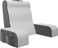 Kolbs Wedge Reading Pillow for Bed, Cushion with Arms for TV, Books, Nursing, Back - Bed Pillow for Sitting Up in Comfort, Plush Backrest. Bed Chair, Sit Up in Comfort (19" Gray/White)