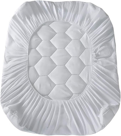 Twin Mattress Pad, 8-21" Deep Pocket Protector Ultra Soft Quilted Fitted Topper Cover Breathable Fit for Dorm Home Hotel -White