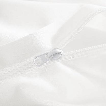NEXHOME PRO Duvet Cover Set 100% Washed Cotton Full Size Linen Feel Textured Organic Natural 3 Pieces Bedding Set with Zipper Closure and Corner Ties, Breathable and Soft (White, No Comforter)