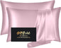 Silk Pillowcase 2 Pack, Mulberry Silk Pillow Cases Queen Size Set of 2, Anti Acne Silk Pillowcase for Hair and Skin, Natural Silk Satin Pillowcases Gifts for Women Men 2 Pack with Zipper, Light Pink