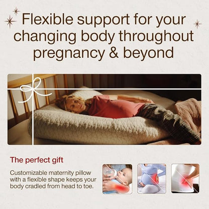 Coop Home Goods Original Adjustable Maternity Pillow, with Memory Foam and Washable Cover, Body Pillow for Pregnancy, Side Sleeper and Full Body Support During Pregnancy