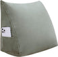 Wedge Headboard Bolster Pillow Reading Pillows for Sitting in Bed Adult，Small Velvet Triangular Cushion Backrest Lumbar Back Support Upholstered Daybed Sit Up Book Pillows（Camel, Small）