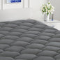 LEISURE TOWN Queen Mattress Pad Fitted Quilted Cotton Mattress Cover Cooling Soft Pillow Top Mattress Topper with Down Alternative Filling Mattress Protector with 8-21 Deep Pocket (60x80 Inche Grey)