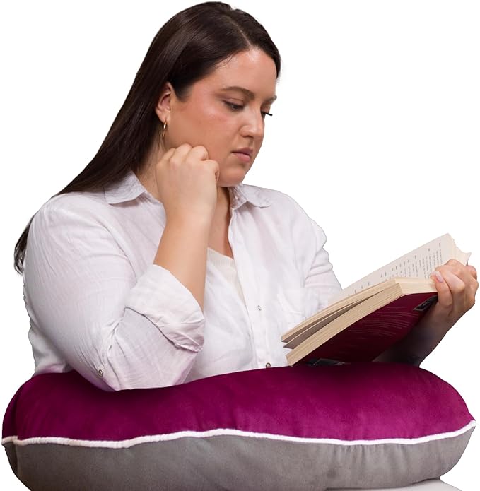 Legendary Gaming Pillow | Ergonomic Arm Rest Pillow for Long Gaming Sessions | Gaming Lap Pillow Provides Wrist & Elbow Support | Suede Gamer Pillow Comes with a Washable Cover, (Purple/Grey)
