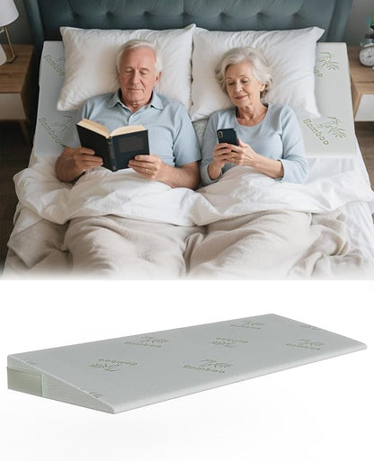 Mattress Wedge for Acid Reflux,Extra Wide Wedge Pillow Inclined,Mattress Elevator&Lifter,Wedge Pillow for Headboard for Relief from Reflux,Post Surgery,Snoring (6" Height, King)